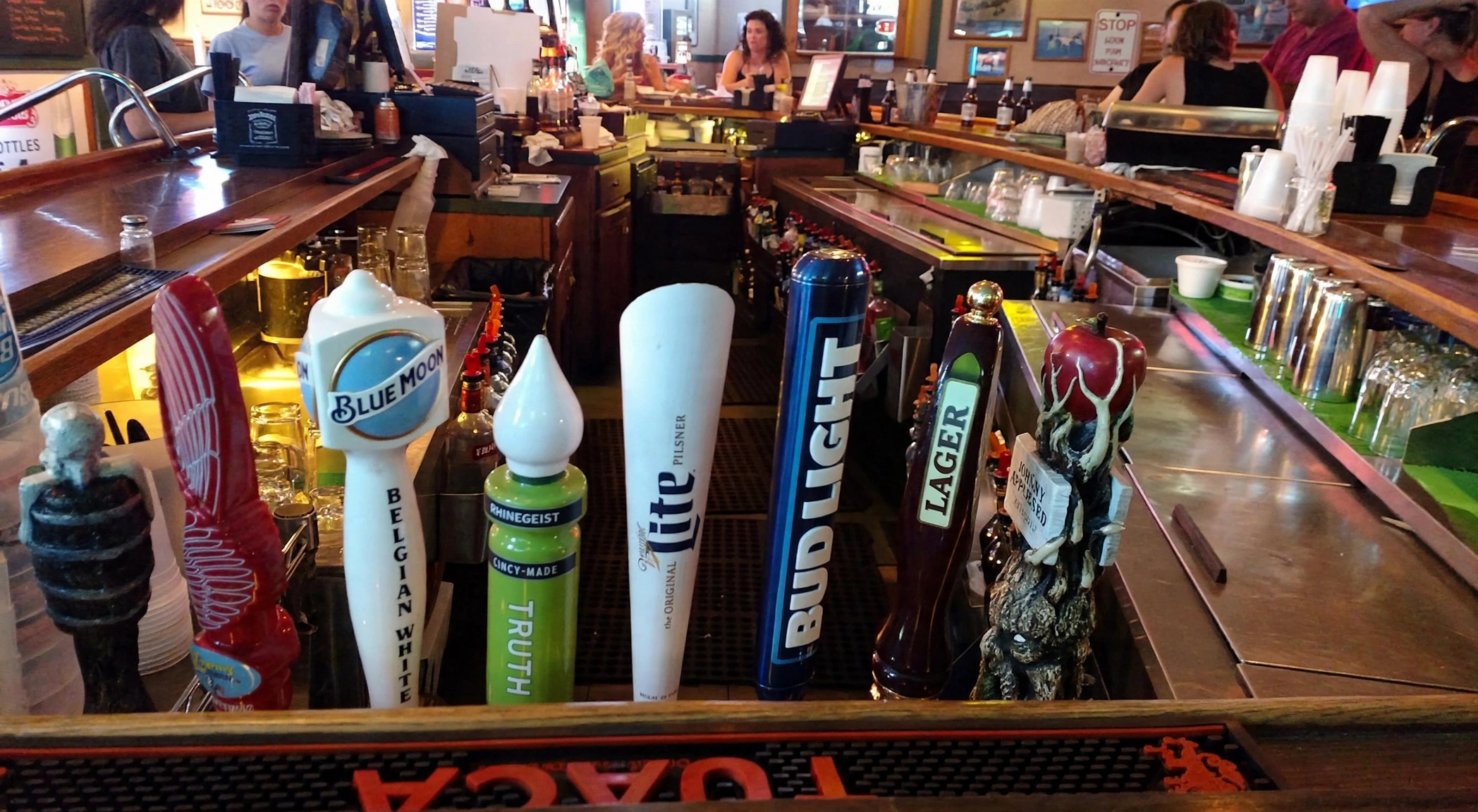 Beer tap handles at Wings Sports Bar